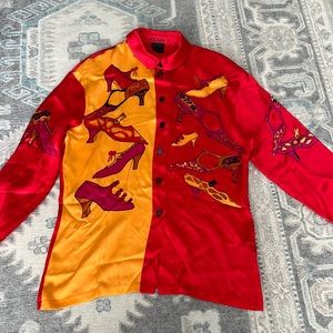 Escada silk shoe print blouse